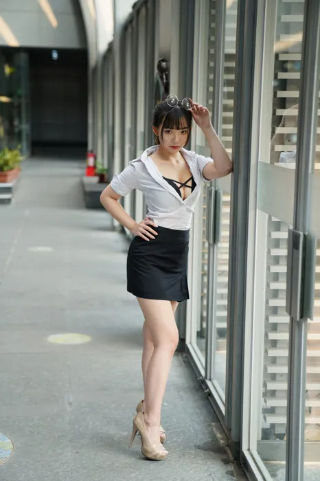 [Mzsock] NO.078 Chen Jialin OL short skirt high heels beautiful legs outdoor shot street photography#[100P]-12