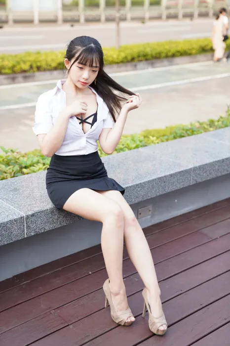 [Mzsock] NO.078 Chen Jialin OL short skirt high heels beautiful legs outdoor shot street photography#[100P]-34